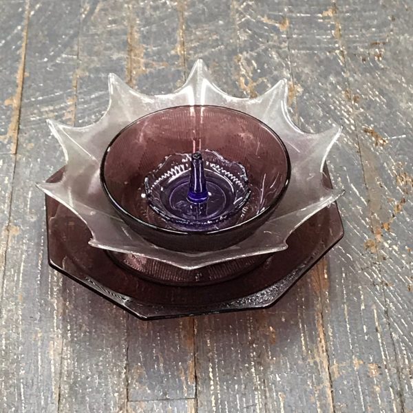 Depression Glass Garden Flower Large Purple Plum Cone Tones